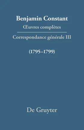  Correspondance 1795-1799 | Buch |  Sack Fachmedien