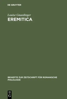 Gnaedinger | Eremitica | Buch | 978-3-484-52035-6 | www.sack.de