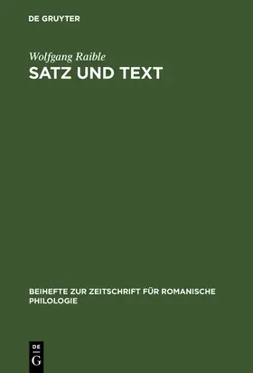 Raible | Satz und Text | Buch | 978-3-484-52037-0 | www.sack.de
