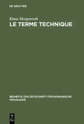 Morgenroth | Le terme technique | Buch | 978-3-484-52250-3 | www.sack.de