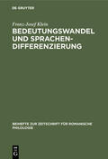 Klein |  Bedeutungswandel und Sprachendifferenzierung | Buch |  Sack Fachmedien