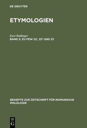 Baldinger | Zu FEW 22¹, 22² und 23 | Buch | 978-3-484-52288-6 | sack.de