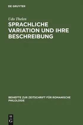 Thelen |  Sprachliche Variation und ihre Beschreibung | Buch |  Sack Fachmedien
