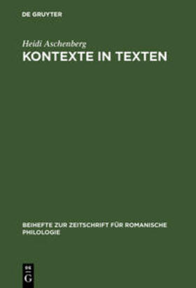 Aschenberg | Kontexte in Texten | Buch | 978-3-484-52295-4 | sack.de