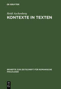 Aschenberg |  Kontexte in Texten | Buch |  Sack Fachmedien