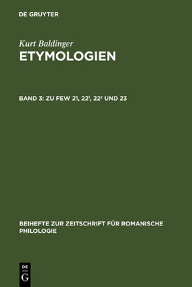 Baldinger | Zu FEW 21, 22¹, 22² und 23 | Buch | 978-3-484-52315-9 | sack.de