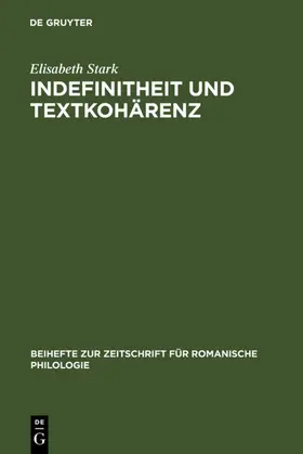 Stark |  Indefinitheit und Textkohärenz | Buch |  Sack Fachmedien
