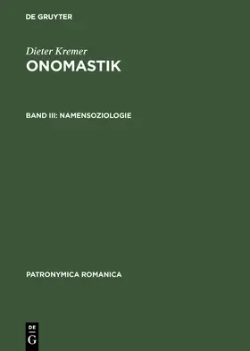  Namensoziologie | Buch |  Sack Fachmedien