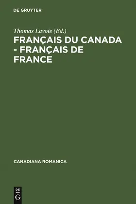 Lavoie |  Français du Canada - Français de France | Buch |  Sack Fachmedien