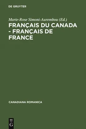 Simoni-Aurembou |  Français du Canada - Français de France | Buch |  Sack Fachmedien