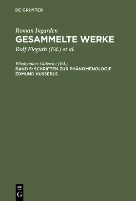 Galewicz |  Schriften zur Phänomenologie Edmund Husserls | Buch |  Sack Fachmedien