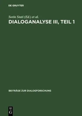 Hundsnurscher / Stati / Weigand |  Dialoganalyse III, Teil 1 | Buch |  Sack Fachmedien