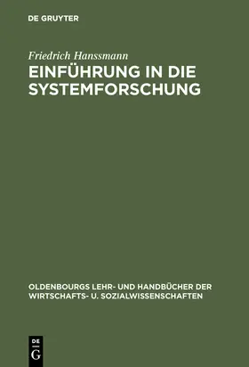 Hanssmann |  Einführung in die Systemforschung | Buch |  Sack Fachmedien