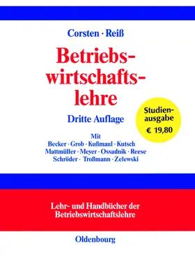 Corsten / Reiß |  Betriebswirtschaftslehre | Buch |  Sack Fachmedien