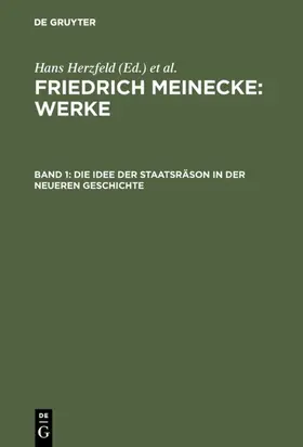 Meinecke / Herzfeld / Hofer |  Die Idee der Staatsräson in der neueren Geschichte | Buch |  Sack Fachmedien