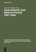 Mahnke |  Dokumente zur Berlin-Frage 1967¿1986 | Buch |  Sack Fachmedien