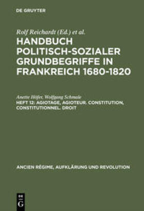 Schmale / Höfer |  Agiotage, agioteur. Constitution, constitutionnel. Droit | Buch |  Sack Fachmedien