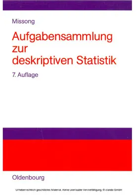 Missong |  Aufgabensammlung zur deskriptiven Statistik | eBook | Sack Fachmedien