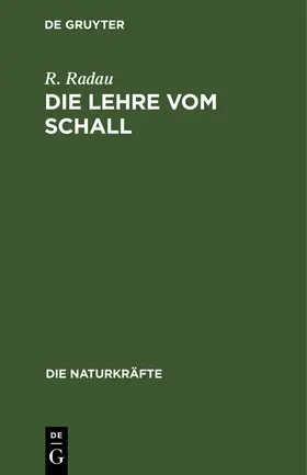 Radau |  Die Lehre vom Schall | Buch |  Sack Fachmedien