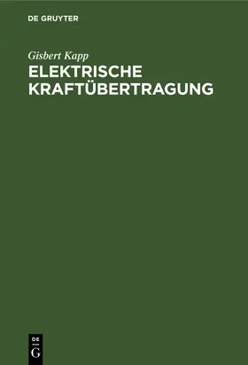 Kapp |  Elektrische Kraftübertragung | Buch |  Sack Fachmedien