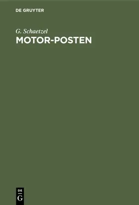 Schaetzel | Motor-Posten | E-Book | www.sack.de