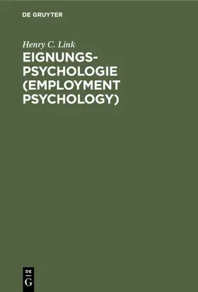 Link |  Eignungs-Psychologie (Employment Psychology) | Buch |  Sack Fachmedien