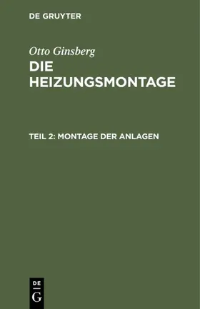 Ginsberg | Montage der Anlagen | E-Book | www.sack.de