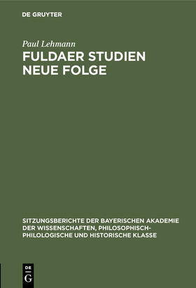Lehmann |  Fuldaer Studien Neue Folge | Buch |  Sack Fachmedien