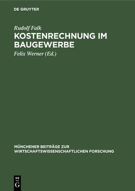 Falk / Werner | Kostenrechnung im Baugewerbe | Buch | sack.de