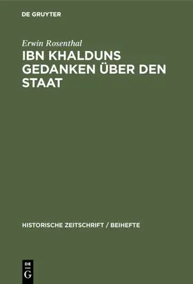 Rosenthal | IBN Khalduns Gedanken über den Staat | E-Book | www.sack.de