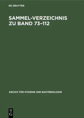 Lange | Sammel-Verzeichnis zu Band 73–112 | E-Book | www.sack.de