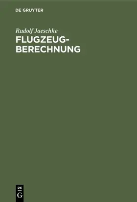 Jaeschke |  Flugzeugberechnung | eBook | Sack Fachmedien