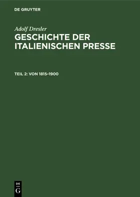 Dresler | Von 1815-1900 | Buch | 978-3-486-76895-4 | www.sack.de