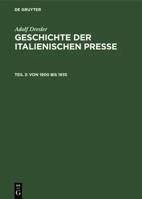 Dresler |  Von 1900 bis 1935 | Buch |  Sack Fachmedien