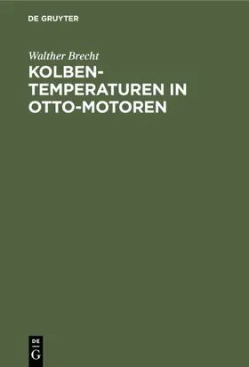 Brecht |  Kolbentemperaturen in Otto-Motoren | eBook | Sack Fachmedien