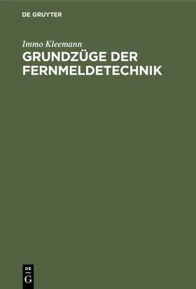 Kleemann | Grundzüge der Fernmeldetechnik | E-Book | sack.de