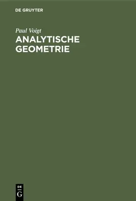 Voigt |  Analytische Geometrie | eBook | Sack Fachmedien