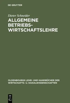 Schneider | Allgemeine Betriebswirtschaftslehre | E-Book | www.sack.de