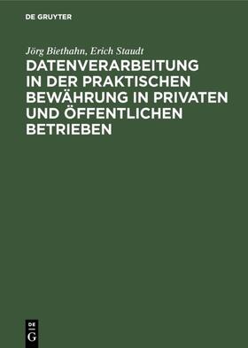 Biethahn / Staudt | Datenverarbeitung in der praktischen Bewährung in privaten und öffentlichen Betrieben | E-Book | sack.de