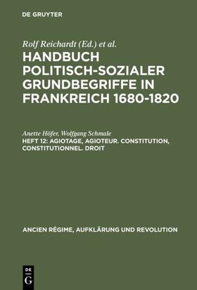 Höfer / Schmale |  Agiotage, agioteur. Constitution, constitutionnel. Droit | eBook | Sack Fachmedien