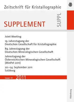 19. Jahrestagung der Deutschen Gesellschaft für Kristallographie, September  2011, Salzburg, Austria | E-Book | sack.de