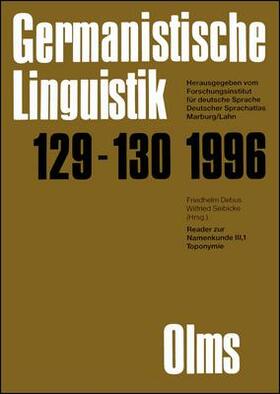  Germanistische Linguistik / Reader zur Namenkunde III, 1 | Buch |  Sack Fachmedien