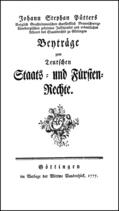 Pütter |  Beyträge zum Teutschen Staats- und Fürstenrechte. | Buch |  Sack Fachmedien