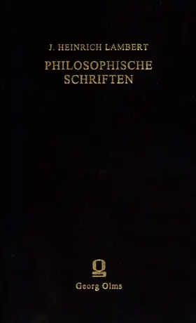 Bokhove / Emmel / Lambert |  J. Heinrich Lambert: Philosophische Schriften | Buch |  Sack Fachmedien