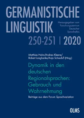 Hahn / Kleene / Langhanke |  Dynamik in den deutschen Regionalsprachen: Gebrauch und Wahr | Buch |  Sack Fachmedien