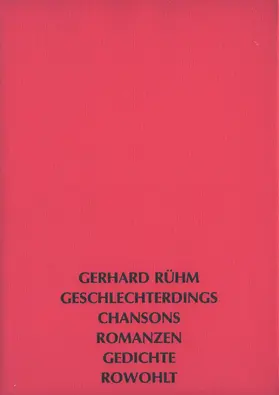 Rühm |  Geschlechterdings | Buch |  Sack Fachmedien