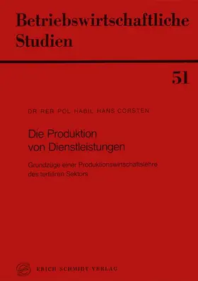Corsten |  Die Produktion von Dienstleistungen | Buch |  Sack Fachmedien