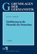 Kohler |  Einführung in die Phonetik des Deutschen | Buch |  Sack Fachmedien