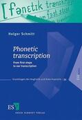 Schmitt |  Phonetic Transcription | Buch |  Sack Fachmedien