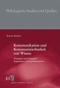 Beckers |  Kommunikation und Kommunizierbarkeit von Wissen | Buch |  Sack Fachmedien